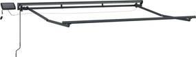 vidaXL Cadru manual de marchiză cu LED-uri Antracit 3 x 2,5 m Aluminiu