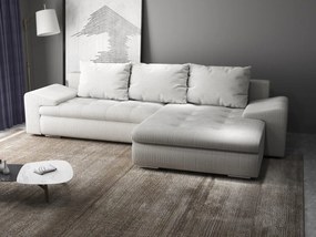 Colțar extensibil dumonde cu ladă de depozitare si sezut confortabil din spuma high-density, Leonardo Zoom Crem 260x185 cm II