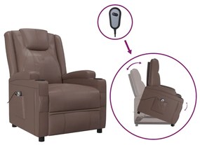 3124570 vidaXL Fotoliu cu ridicare pe verticală, maro, piele ecologică