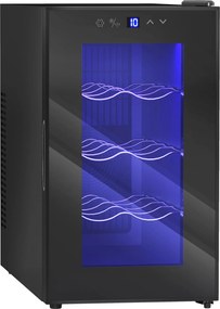HOMCOM Frigider pentru 8 Sticle de Vinuri cu Temperatura Reglabilă 8-18°C și Rafturi Reglabile, 26,5x51,5x47,5 cm, Negru | Aosom Romania