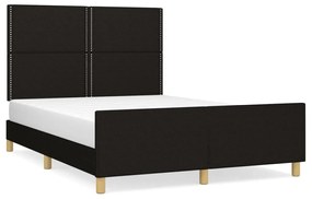 3124978 vidaXL Cadru de pat cu tăblie, negru, 140x200 cm, textil