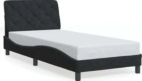 vidaXL Cadru de pat fără saltea, negru, 90x190 cm, catifea