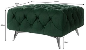 Taburet verde închis cu tapițerie din catifea Chelsea – Ropez