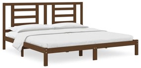 3104371 vidaXL Cadru de pat, maro miere, 200x200 cm, lemn masiv de pin