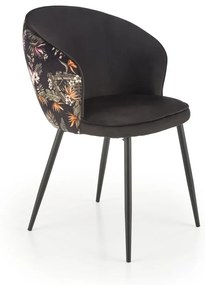 Scaun K506 negru/floral
