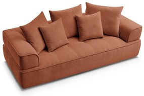 Canapea teracotă cu tapițerie din chenille 237 cm Whesley – Bobochic Paris