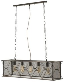 Lustra neagra din metal, 100 x 23 x 26 cm, Gothic Mauro Ferreti