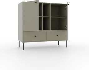 Comodă cu doua usi si doua sertare, 100x41x95cm, Tili System, ADRK Furniture (Culoare: Eucalipt / Eucalipt)