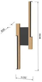 Wofi 4031-206 - Aplica LED de perete dimmabilă PALERMO 11W/230V, lemn de cauciuc