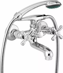 Baterie cada – dus dubla comanda Deante Symetrio crom cu set de dus