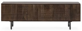 Comodă TV maro închis din lemn de mango 145x48x40 cm Kalai – MOME