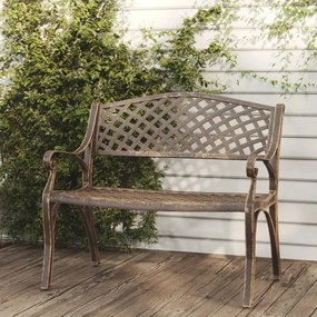 317747 vidaXL Bancă de grădină, bronz, 102 cm, aluminiu turnat