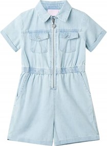 vidaXL Salopetă pentru copii cu mâneci scurte, albastru pal, 104