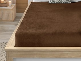 Cearsaf Cocolino microplus cu elastic SOFT 90x200 cm maro inchis
