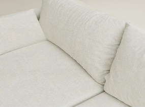 Colțar crem extensibil/cu spațiu de depozitare cu tapițerie din chenille (cu colț pe partea dreaptă/cu șezlong) Leon – Maison de Rêve