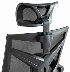Scaun tip gaming din mesh negru, cu spatar rabatabil ergonomic OFF 434