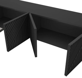 Comodă TV neagră 161x55x35 cm Peta – Marckeric