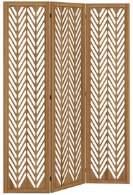HOMCOM Paravent din lemn cu modele perforate, divizor de cameră interior pliabil cu 3 panouri din lemn 120 x 170 cm natural | Aosom Romania