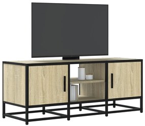vidaXL Dulap TV, stejar sonoma, 100x35x41 cm, lemn prelucrat și metal