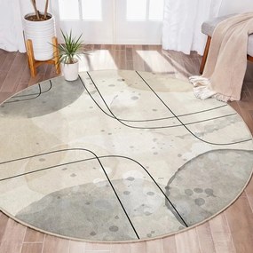 Covor bej lavabil rotund ø 120 cm Simple Lines – Mila Home