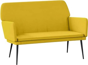 vidaXL Bancă, galben, 108x79x79 cm, catifea