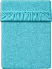 Cearsaf elastic din fleece MOLTON turcoaz 90 x 200 cm
