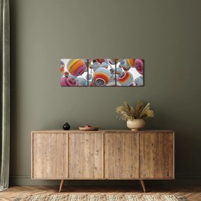 Tablou cu bile pictate (cu ceas) (90x30 cm)