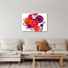 Tablou - Motiv cercuri în culori calde (70x50 cm)