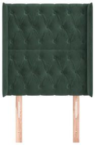 Tablie pat cu aripioare verde inchis 83x16x118 128 cm catifea 1, Verde inchis, 83 x 16 x 118 128 cm