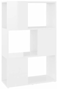 809077 vidaXL Bibliotecă/Separator cameră, alb extralucios, 60x24x94 cm, PAL