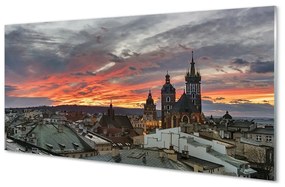 Tablouri pe sticlă Cracovia Sunset Panorama