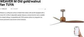 Ventilator aplicat tavan smart sistem TUYA si telecomanda WEAVER M gold/walnut
