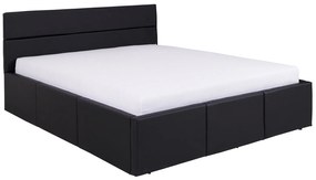 Pat matrimonial 170 cm Calabria P (Piele ecologică negru) (cu somieră). 1051551