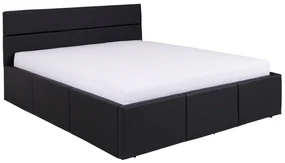 Pat matrimonial 170 cm Calabria P (Piele ecologică negru) (cu somieră). 1051551