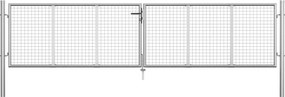 vidaXL Poartă de grădină din oțel galvanizat, 400x75 cm, argintiu