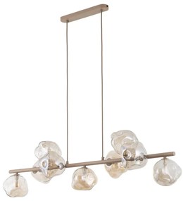 Lustră suspendată pe cablu LAVA, 9x G9, 8W, 230V, bej/fumuriu bej