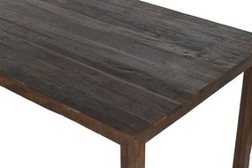 Masă dining din lemn reciclat, maro, 10 locuri, cu picioare drepte, 76 x 200 x 100 cm, „Maren”
