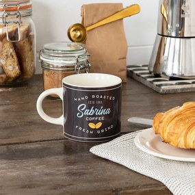 Cană gri antracit-crem din ceramică 350 ml Sabrina – Rex London