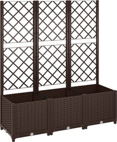 Outsunny Jardinieră cu spalier pat ridicat pentru grădină jardinieră exterioară cu 8 orificii de drenaj 120 x 40 x 135 cm maro | Aosom Romania