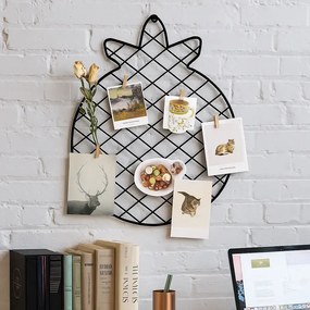 set 2 bucati Panou foto metalic , Ananas Homs, 47 x 36 cm, negru