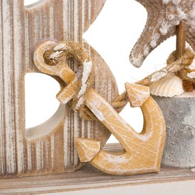 Decoratiune de mobila din lemn,cu pescarus,42x6x15 cm
