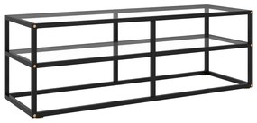 vidaXL Comodă TV, cu sticlă securizată, negru, 120 x 40 x 40 cm