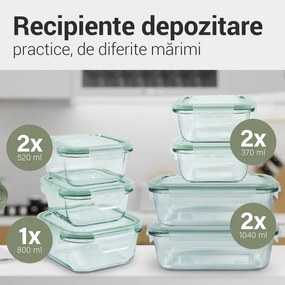 Set 7 recipiente depozitare din sticlă cu capac, CLASSBACH