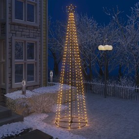 Decoratiune brad de Craciun conic 400 LED-uri alb cald 100x360 cm Alb cald, 360 x 100 cm