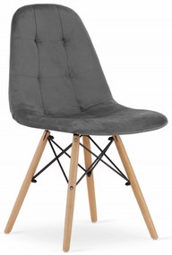 Oferta Scaun de dining din catifea gri DUMO II. calitate a doua