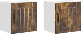 vidaXL Dulap de bucătărie 2 pcs Stejar fumuriu 40 x 31 x 40 cm