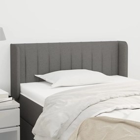 vidaXL Tăblie de pat cu aripioare gri închis 83x16x78/88 cm textil