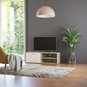 801157 vidaXL Dulap TV, alb/stejar Sonoma, 120 x 34 x 37 cm, lemn prelucrat