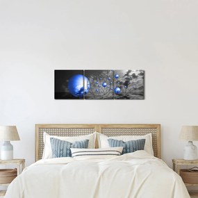 Tabloul bilelor albastru închis (cu ceas) (90x30 cm)