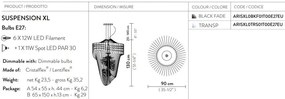Lustra design Art Deco realizata manual Aria XL Transparent